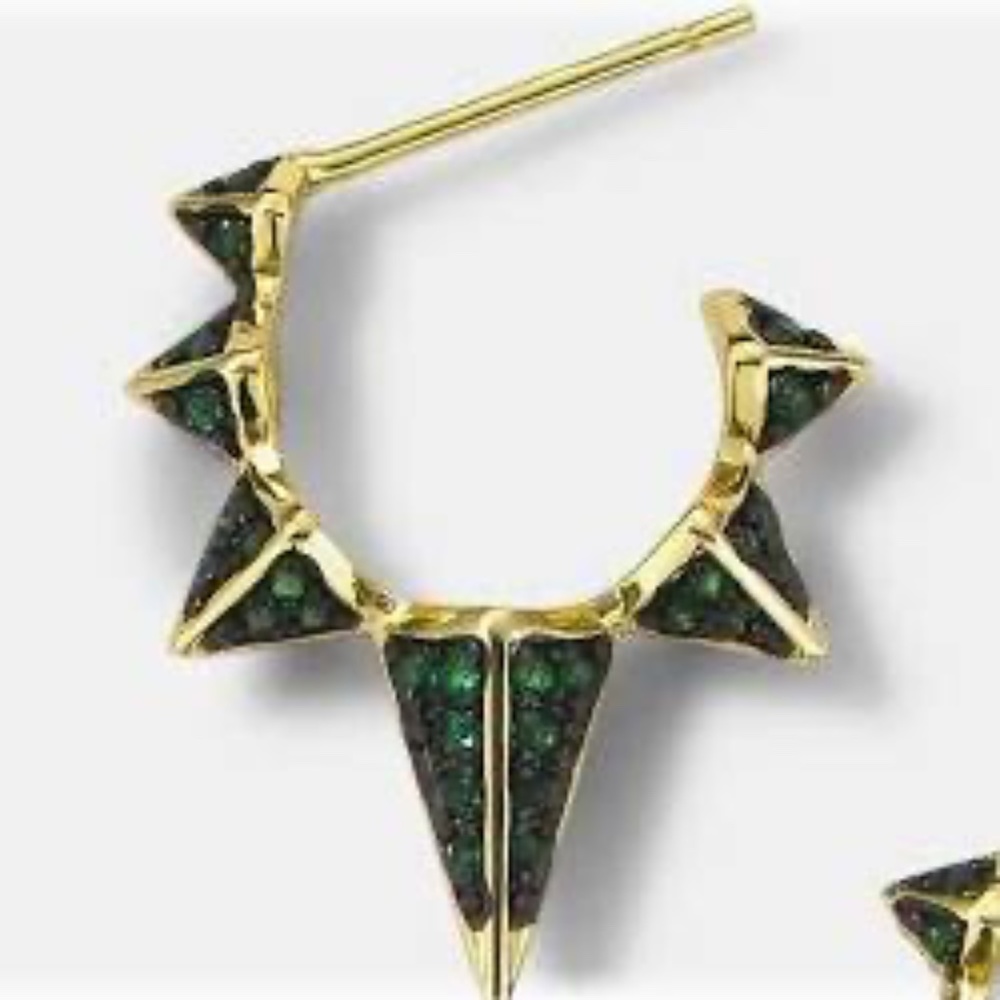 Melinda Maria Spike Gabriella black and gold earrings